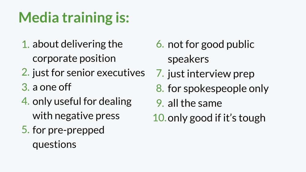 Common Misconceptions on Media Training